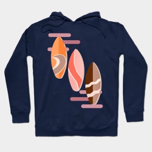 Retro surfboards - orange and brown Hoodie